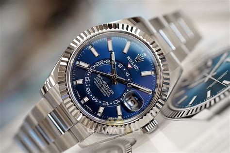 blue dial rolex gmt sky dweller|Rolex Sky-Dweller blue price.